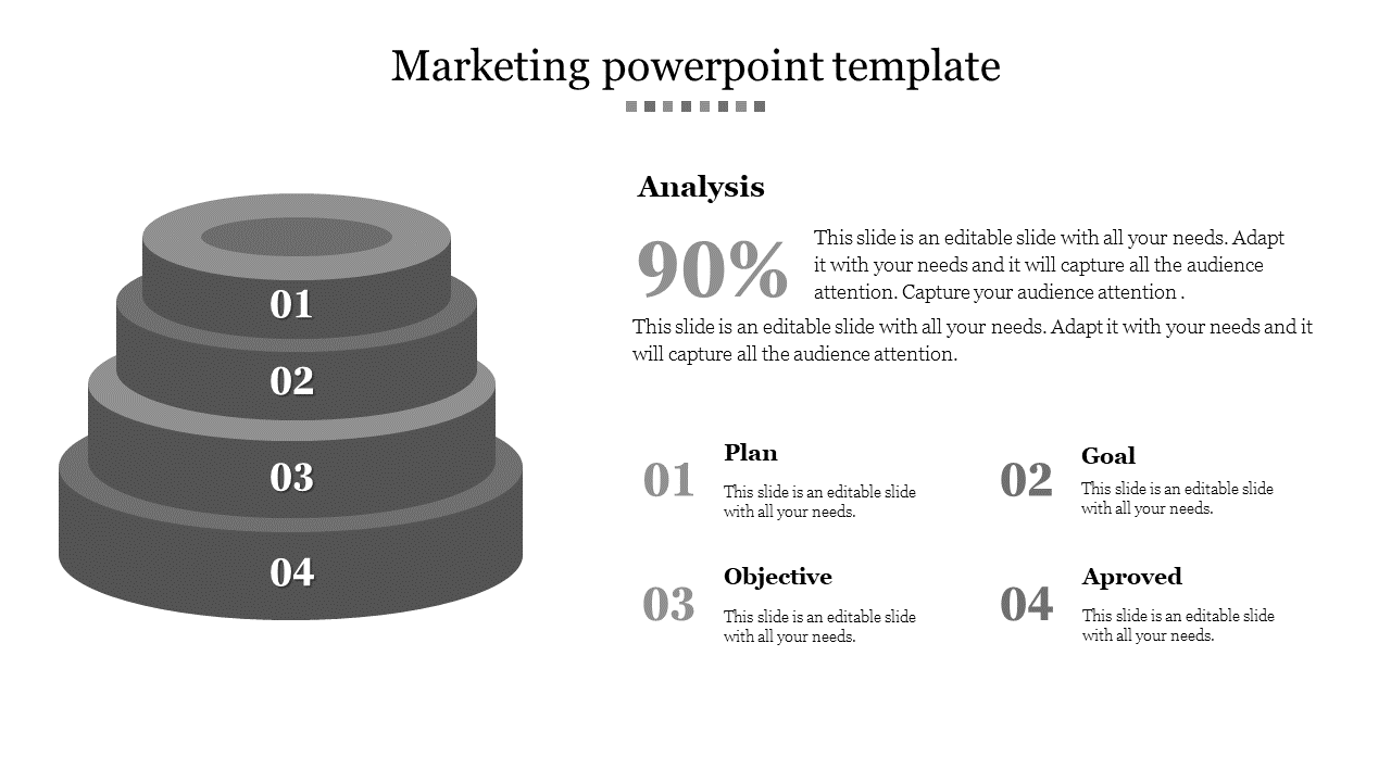 Free - Use Marketing PowerPoint Template In Grey Color Slide